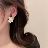 Dangle & Chandelier Korean Style 2022 Spring Summer New Pearl Petals Leaf Stud Earrings Front And Back Design Chic Pendientes