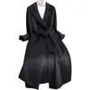 女性ルーズロングカシミヤコートベルトウールオーバーコートジャケットエレガントなアウタープラスサイズ2xl 211019