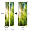 Fondos de pantalla Papel tapiz de PVC 3D Hermoso bosque verde Sol Murales Sala de estar El Puerta Etiqueta Moderna Autoadhesiva Impermeable 233G