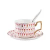 Xícaras Pires Estilo Europeu Bule Bone China Coffee Cup Pires Conjunto Pintado à Mão Listrado Cerâmica Inglês Tarde Chá Drinking3474