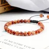 Fili di perline Moda 6MM Arancione Occhio di tigre Croce Bracciale intrecciato Coppia Braccialetti in pietra naturale Gioielli fatti a mano Uomo Donna Preghiera Fitness C