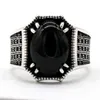 Natural Stone Ring 925 Sterling Silver Agate Vice Spinel Antique Hold Lucky Women's Men's Turkis