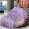 DHL Luxury Off Shoulder Lila Kralen Quinceanera Jurken Baljurk Sweet 16 Year Princess Jurken voor 15 jaar Vestidos de 15 Años Anos