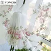 1PC Rose Embroidery Curtain High Quality Ribbon Roman Curtain Home Wave European Living Room Kitchen Balcony Voile Curtain 210913