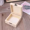 Naturalne drewniane pudełko Niedokończona zwykła drewniana biżuteria Przechowywania ołówek Case DIY Craft