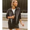 Boho Rivet Tassel Jacket For Women Vintage Black Denim Female Long Sleeve Outerwear Street Rock Coat 210603