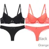 Sexy Set 2PCS Sexy Brassiere lady push up bra set Lace embroidery bralette Underwear Panty Set Intimates Black Red Women Bra Thong Set L2304