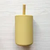 Gobelets d'eau pour bébé en silicone avec paille anti-déversement Sippy Tumbler Drink Training Cup pour les tout-petits RRD11637