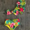 Sexy Bikini de cintura alta Traje de baño Mujer Traje de baño Push Up Biquini Traje de baño Un hombro Ruffle Swim Beach Wear 210621