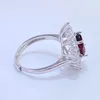 Pierścienie Półtaire925 Sterling Silver Natural Garnet Ring Pierścień Weddna Pierścienie dla kobiet Bridal Jewelry4251206