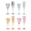 Bicchieri da vino martellati multicolori Flute da champagne Calice con bordo dorato Calice in vetro cordiale con stelo per feste di nozze al ristorante