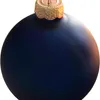 Promotion - 5PCS / Pak, Hemhändelse Party Jul Xmas Dekoration Ornament 80mm Målad Navy Blue Glass Bauble Ball Matte 211105