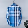 Men's Casual Shirts Men Striped Plaid Shirt Long Sleeve Slim Design Spring & Autumn Asia Size S M L XL XXL XXXL 4XL#157