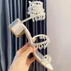 Cstal elmas süslemeli stiletto topuklar sandalet 10mm ren stesiar akşam dres kadın yüksek topuklu tasarımcılar sarar elbise ayakkabı kadın ayakkabı topuklu topuklu