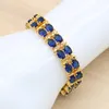 Oorbellen ketting klassieke blauwe semi-kostbare goud kleur bruiloft sieraden sets met voor vrouwen armband ring partij verjaardagscadeau