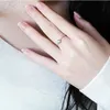Moda donna anello gioielli a forma di cuore blu zircone gemma anelli di barretta per ornamenti regalo festa di fidanzamento di nozze