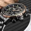2020 Ligeメンズ腕時計贅沢な防水クロノグラフミリタリースポーツウォッチのための日付アナログ男性の腕時計レリーゴオクロックQ0524