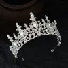Saç klipsleri Barrettes Barok Lüks Rhinestone Kristal İnciler Gelin Tiaras Tiara Taç Kafa Bandı Prenses Kadınlar için Zarif