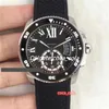 Um original 1 a 1 TOP Edition cronografia 42mm relógio de pulso calibre preto mostrador ETA 2824 mergulhador automático anel externo de cerâmica relógio de borracha masculino novos relógios masculinos 7100055