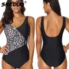 Plus Taille Femmes Maillots De Bain Léopard Dos Nu Maillot De Bain Bretelles Maillot De Bain Beach Wear Bodys 210625