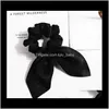 Bow Satin Silk Scrunchies Accessoires Femmes Ladies jeunes couleurs assorties go2ai Bands de caoutchouc irgyp