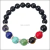 Braccialetti di perline, braccialetti di braccialetti 7 chakra gatto occhio rotondo pietra perle in pietra da 8 mm di guarigione cristallina aura Ladies Bracciale Delivery Bracciale 2021 Joqc8