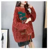Camisola feminina de inverno Pullovers Oneck Casual Knitwear Bordado Europeu Bordado Malha Tops Puxe Jumpers Tree 210430