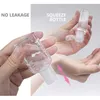 Draagbare Squeeze Fles Lege Lekvrije Plastic Reisfles voor Hand Sanitizer met Leer Sleutelhanger Houder Clips G1019