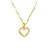 Pendant Necklaces Gold Filled Heart Necklace Women Three Style Long Chain Gothic Jewelry Cubic Zirconia Small