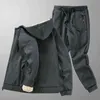 Tuta invernale in pile caldo spesso da uomo Plus Size con cappuccio 2 pezzi Set giacca termica + pantaloni Abbigliamento sportivo Tute casual 8XL Y1221