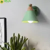 Bed lamp Noordelijke wand slaapkamer moderne woonkamer loopbrug trap eenvoudige puur hout smeedijzeren ledlampen