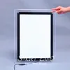 A2 Ultra slank Crystal Light Box Reclame Display met Acrylic Panel LED 2835 Side-lit Sterke Houten Case Verpakking