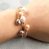 Bracelet Bracelets de perles d'eau douce naturelles en forme de queue de paon Bracelet à breloques bijoux accessoires cadeau taille d'ouverture réglable 7-8mmBangle Kent