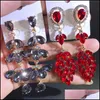 Cuelga Pendientes De Araña Joyería Colorf Rhinestone Gota Largo Bohemio Europa Estados Unidos Retro Vidrio Taladro Temperamento Boda Para Mujer