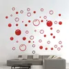 Lusterka 58 sztuk Soap Bubbles Akrylowe Lustro Naklejka Ścienna Home Decor Kręgi 3D Kalekal do salonu Dekoracja sypialnia