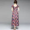 zomermode elegante vrouwen bloemenprint zeemeerminjurken lange prom feestjurk n vintage bodycon maxi-jurk 210531