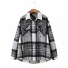 Mode tjocka kvinnor plaid jacka vinterrock casualrockar och jackor fenale överdimensionerade outwear 211014