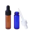 Kleine Clear Amber Blue Glass 4 ML Injectieflacons E-Liquid Dropper Flessen Mini Parfum Essential Oil Fles 1200PCS SN5461