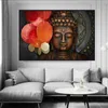 Bronze Buddha Carved Statue Canvas Painting Buddhism Posters and Prints Wall Art Pictures Cuadros for Living Room Decoration