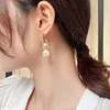 Pendientes colgantes de gota de perla redonda coreana para mujer y niña, joyería de moda 2022