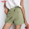 Tangada Kvinnor Sommar Denim Skirt Shorts Zipper Fickor Kvinna Retro Casual Shorts Pantalones PP04 210609