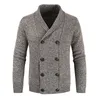 Mäns Tröjor 2021 Höst Lapel Sweater Youth Fashion Casual Double Breasted Cardigan