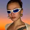 Outdoor Eyewear 2021 Mond Rechteckige Sonnenbrille Für Frauen Mann Vintage Radfahren Sport Hip Hop Punk Sonnenbrille UV400 Trend Weiblich