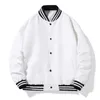 Unisex Solid Color Bomber Jacka Varsity Baseball Windbreakers Oversize Hip Hop Ytterkläder för College Par Streetwear Men's Jackets