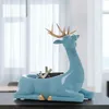 Heminredning Tillbehör Moderna för Hem Desktop Key Telefon Förvaring Box Living Room Ornaments Resin Deer Figurines Presenter 210804