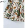 Vintage Floral Print Women Jumpsuit Sexy Deep V Neck Summer Overalls Short Casual Romper Mono Mujer 210430