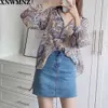 Za Paisley Wzór Koszula Jesień Chic Bluzki Kobiety Paw Kwiatowy Print Z Długim Rękawem Koszule Casual V-Neck Boho Bluzka Topy Kobiet 210510