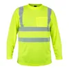 Мужские футболки Рубашки для мужчин Светоотражающая футболка высокой видимости с длинными рукавами Защитная рубашка Hi Vis Рабочая одежда T Work Women3306