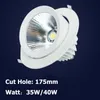 Downlights 5pcs / lot 15w 20w 25w 30w 35w 45w LED Tronc Lumière Cardan Réglable COB Gimable Rotation Lampada Encastré Au Plafond DownlightDownlig