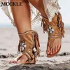 Mcckle Women's Gladiator Sandals Clip Toe Ladies Boots Casual Skor För Kvinnor Tassel Rom Kvinna Tofflor Kvinna Sandaler Sommar 210715